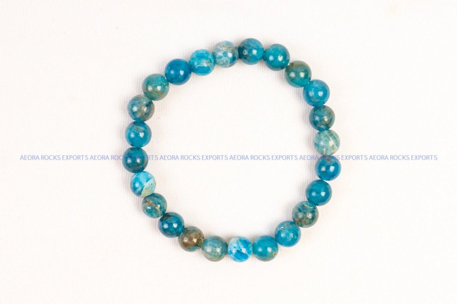 Blue Apatite Bead Bracelet in India - Aeora Rocks - AEORA ROCKS INDIA - Healing Crystals superstore
