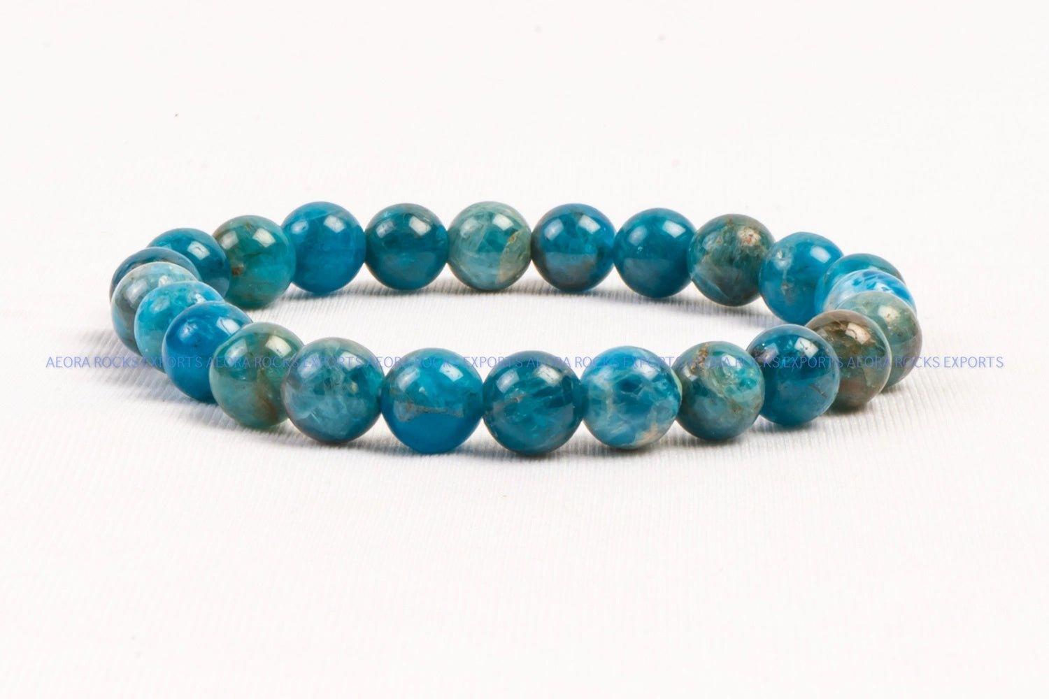 Blue Apatite Bead Bracelet in India - Aeora Rocks - AEORA ROCKS INDIA - Healing Crystals superstore