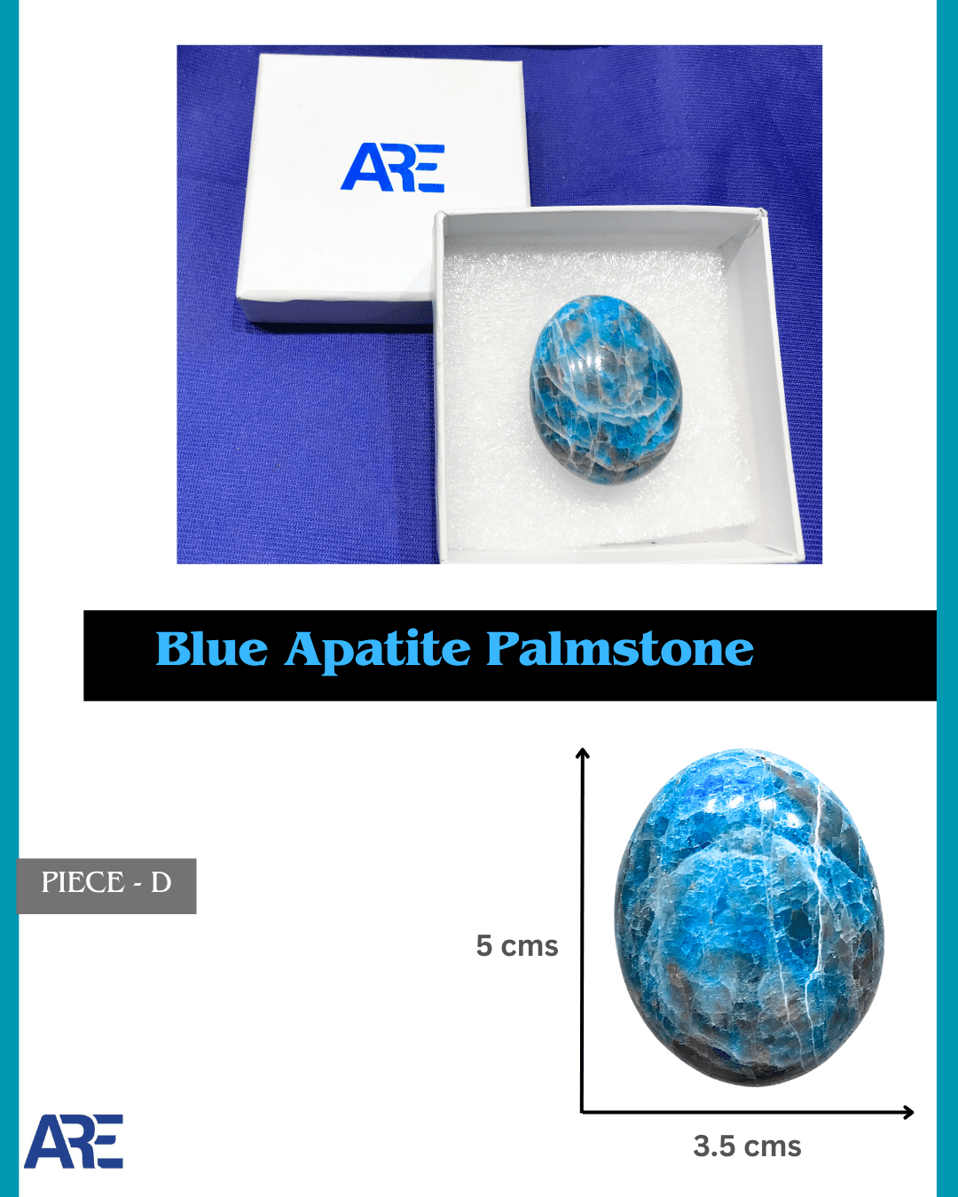 Blue Apatite Palmstone - AEORA ROCKS INDIA - Healing Crystals superstore