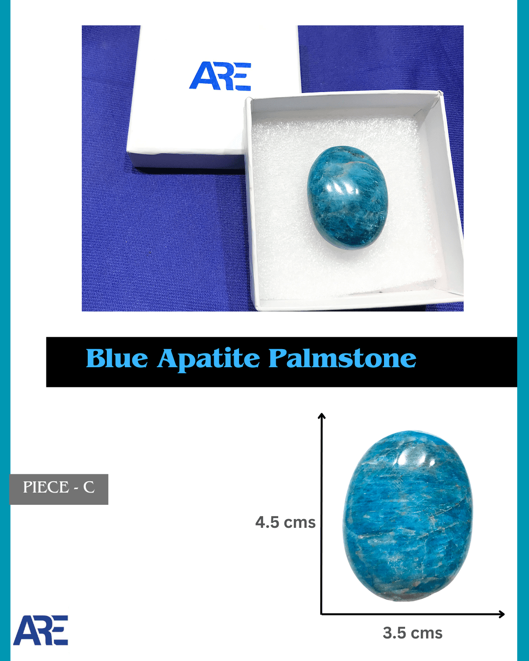 Blue Apatite Palmstone - AEORA ROCKS INDIA - Healing Crystals superstore