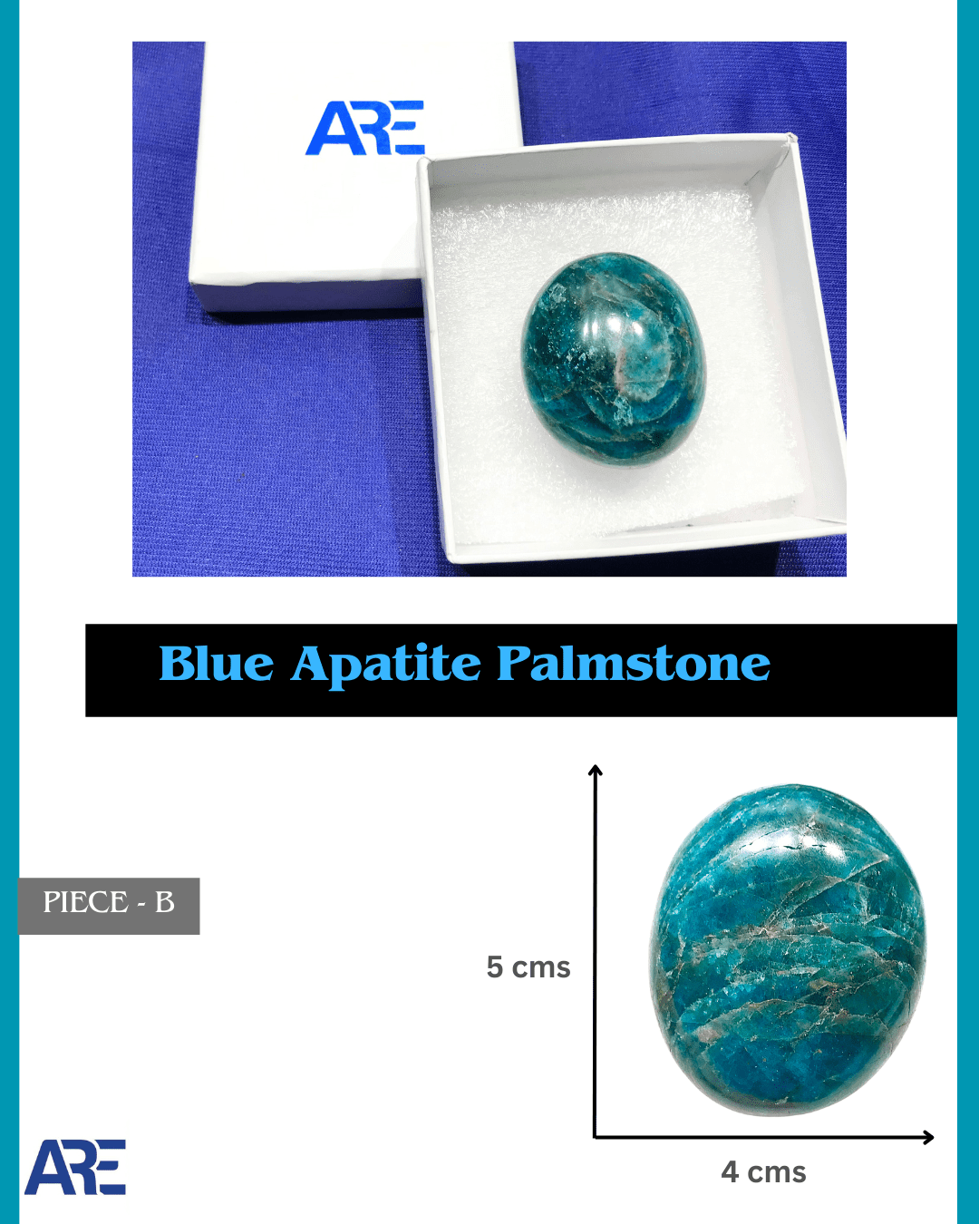 Blue Apatite Palmstone - AEORA ROCKS INDIA - Healing Crystals superstore