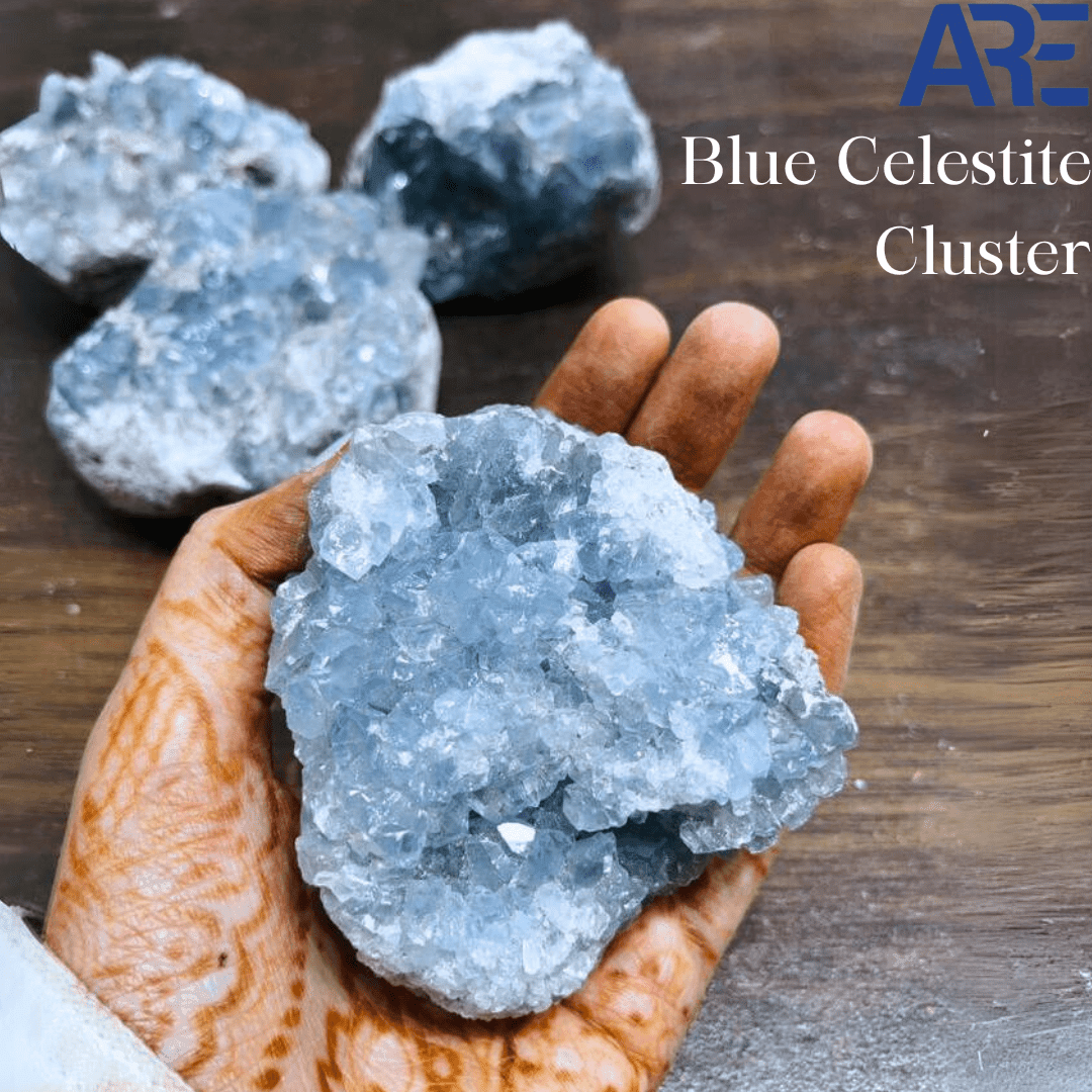 Blue Celestite Cluster in India Aeora Rocks – AEORA ROCKS INDIA