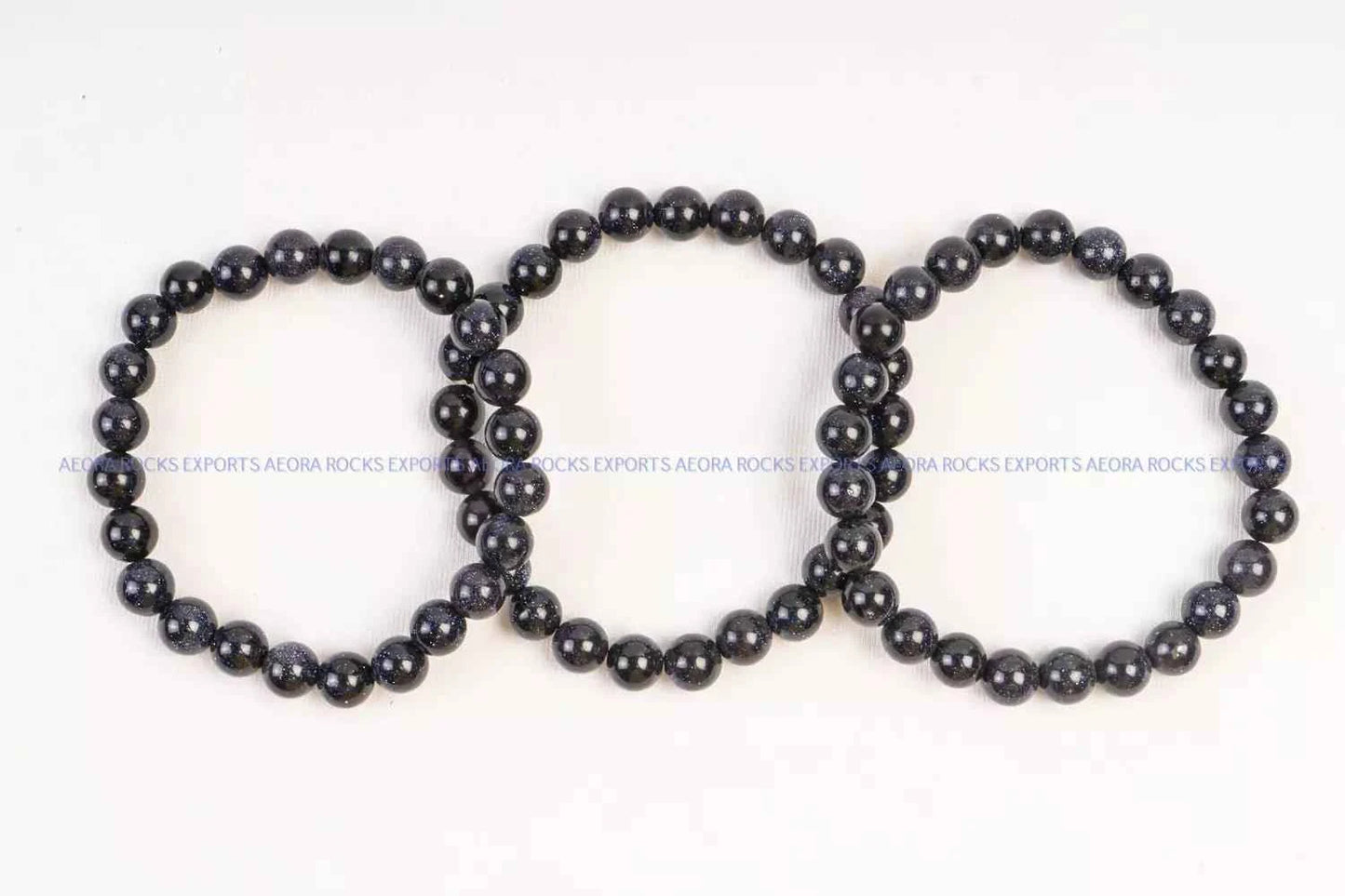 Blue Goldstone Bead Bracelet 8mm in India - Aeora Rocks