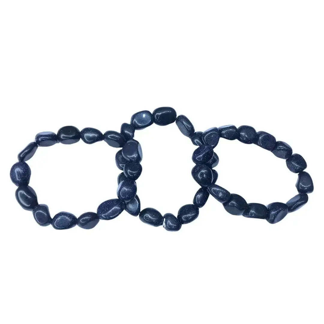 Blue Goldstone tumbled Bracelet - AEORA ROCKS INDIA - Healing Crystals superstore