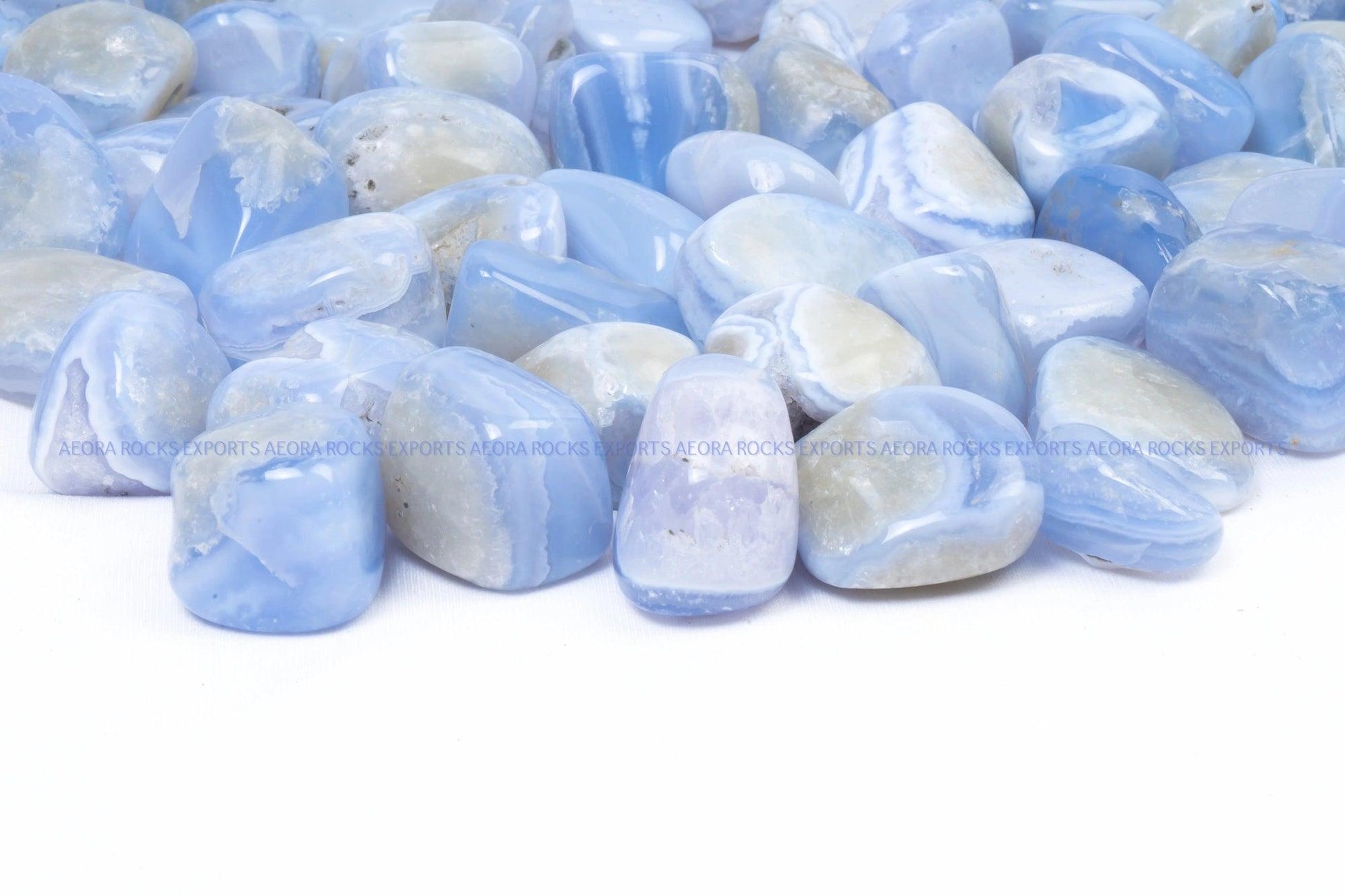 Blue Lace Agate Tumbled Stone in India - Aeora Rocks - AEORA ROCKS INDIA - Healing Crystals superstore