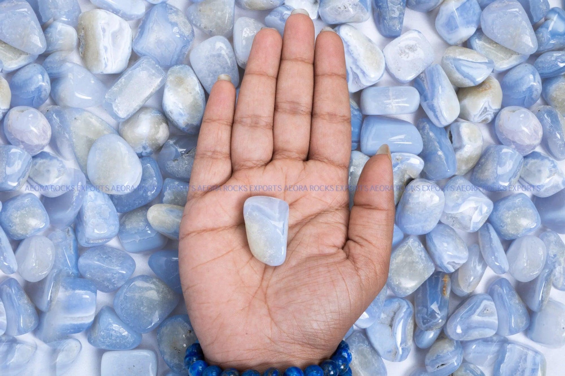 Blue Lace Agate Tumbled Stone in India - Aeora Rocks - AEORA ROCKS INDIA - Healing Crystals superstore