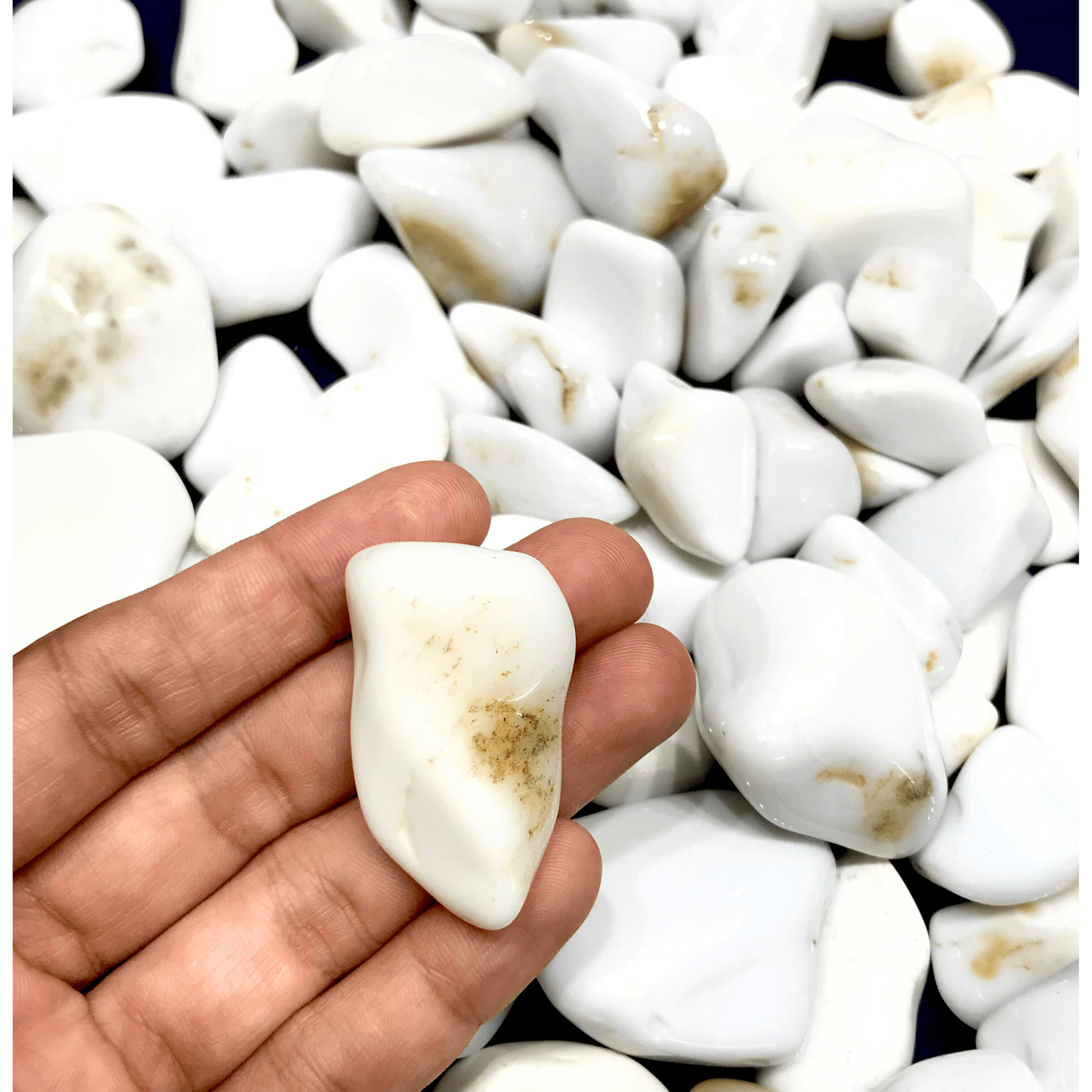 Cacholong Opal Tumbled Stone - AEORA ROCKS INDIA - Healing Crystals superstore