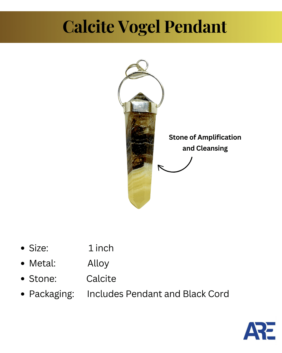 Calcite Vogel Pendant - AEORA ROCKS INDIA - Healing Crystals superstore