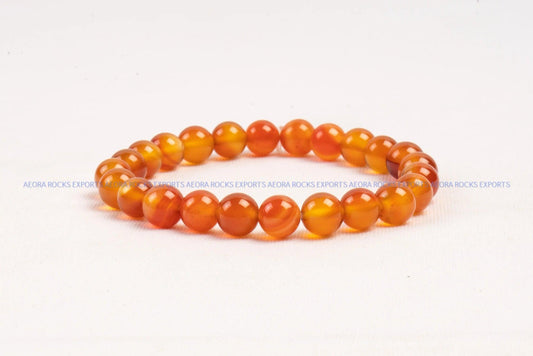 Carnelian Bead Bracelet - AEORA ROCKS INDIA - Healing Crystals superstore