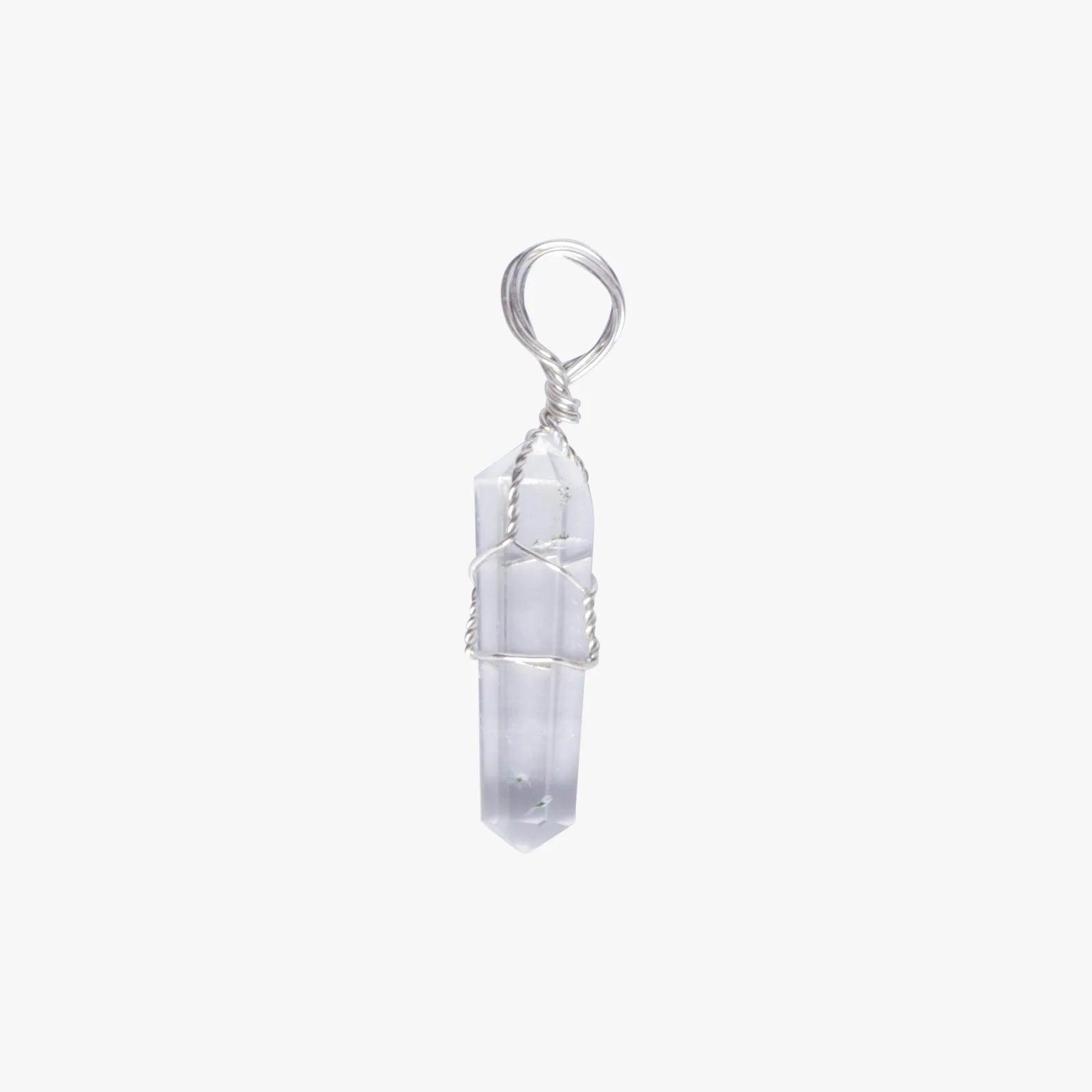 Clear Quartz Vogal Wire Wrapped Pendant - AEORA ROCKS INDIA - Healing Crystals superstore