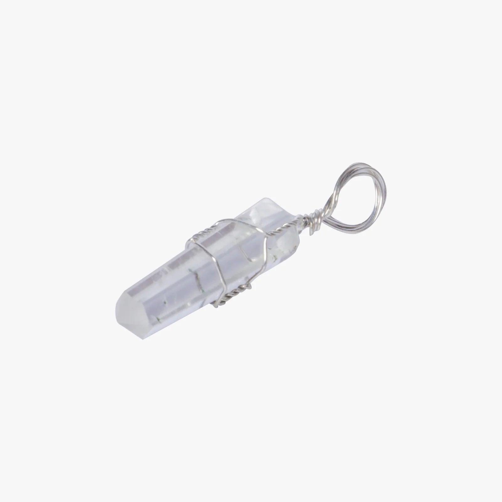 Clear Quartz Vogal Wire Wrapped Pendant - AEORA ROCKS INDIA - Healing Crystals superstore