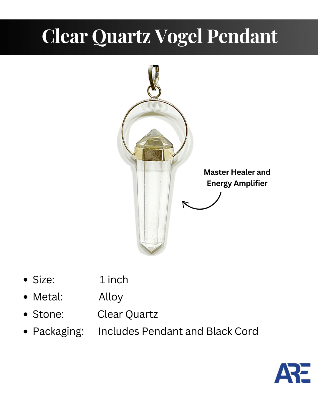 Clear Quartz Vogel Pendant - AEORA ROCKS INDIA - Healing Crystals superstore
