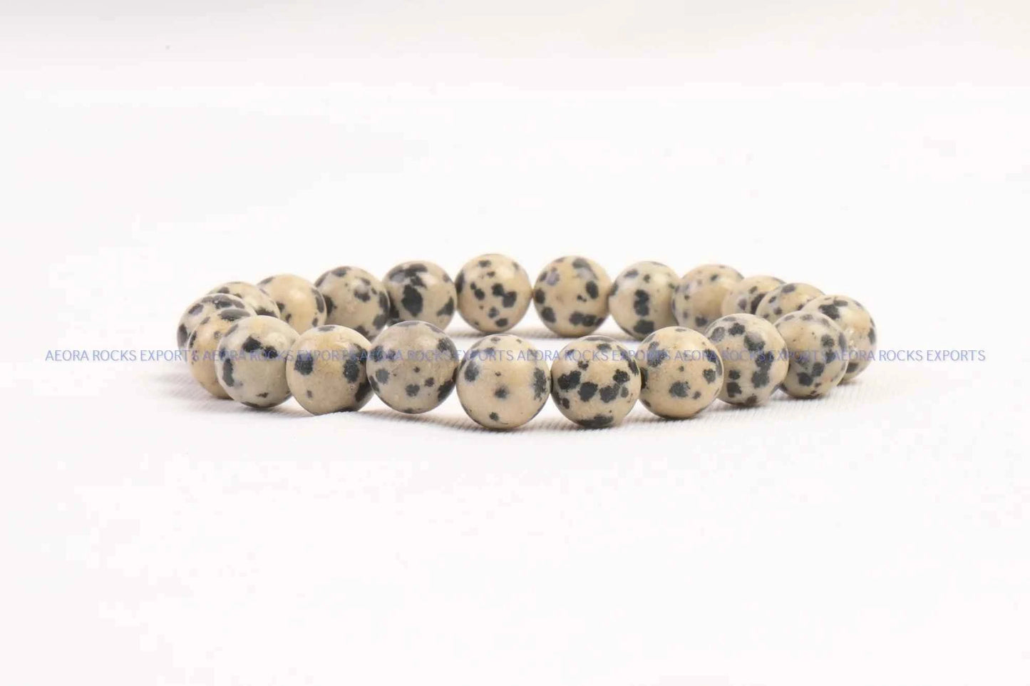 Dalmatian Jasper Bead Bracelet 8mm in India - Aeora Rocks