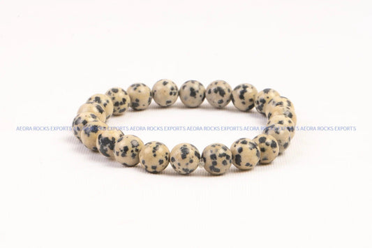 Dalmatian Jasper Bead Bracelet 8mm in India - Aeora Rocks - AEORA ROCKS INDIA - Healing Crystals superstore