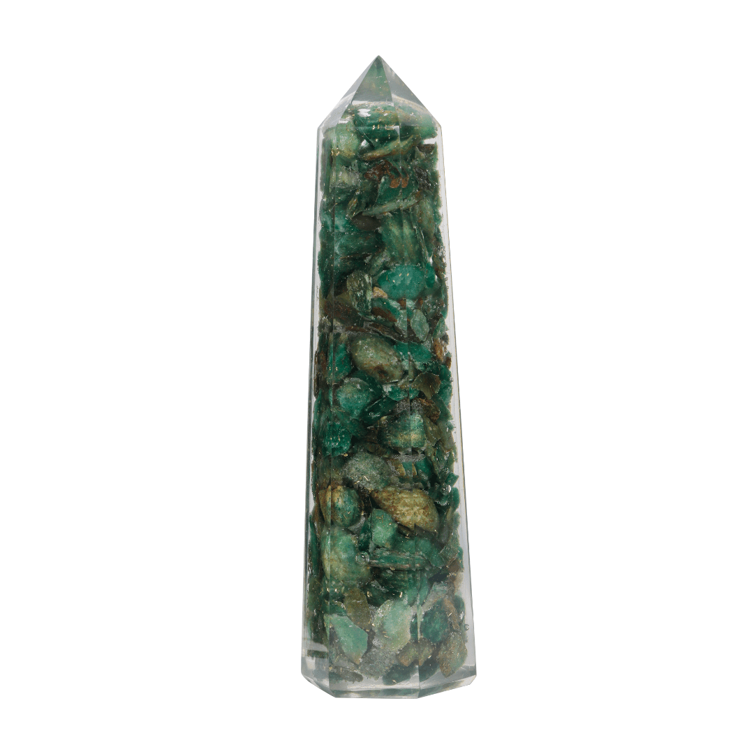 Dark Green Aventurine Orgonite Tower - AEORA ROCKS INDIA - Healing Crystals superstore