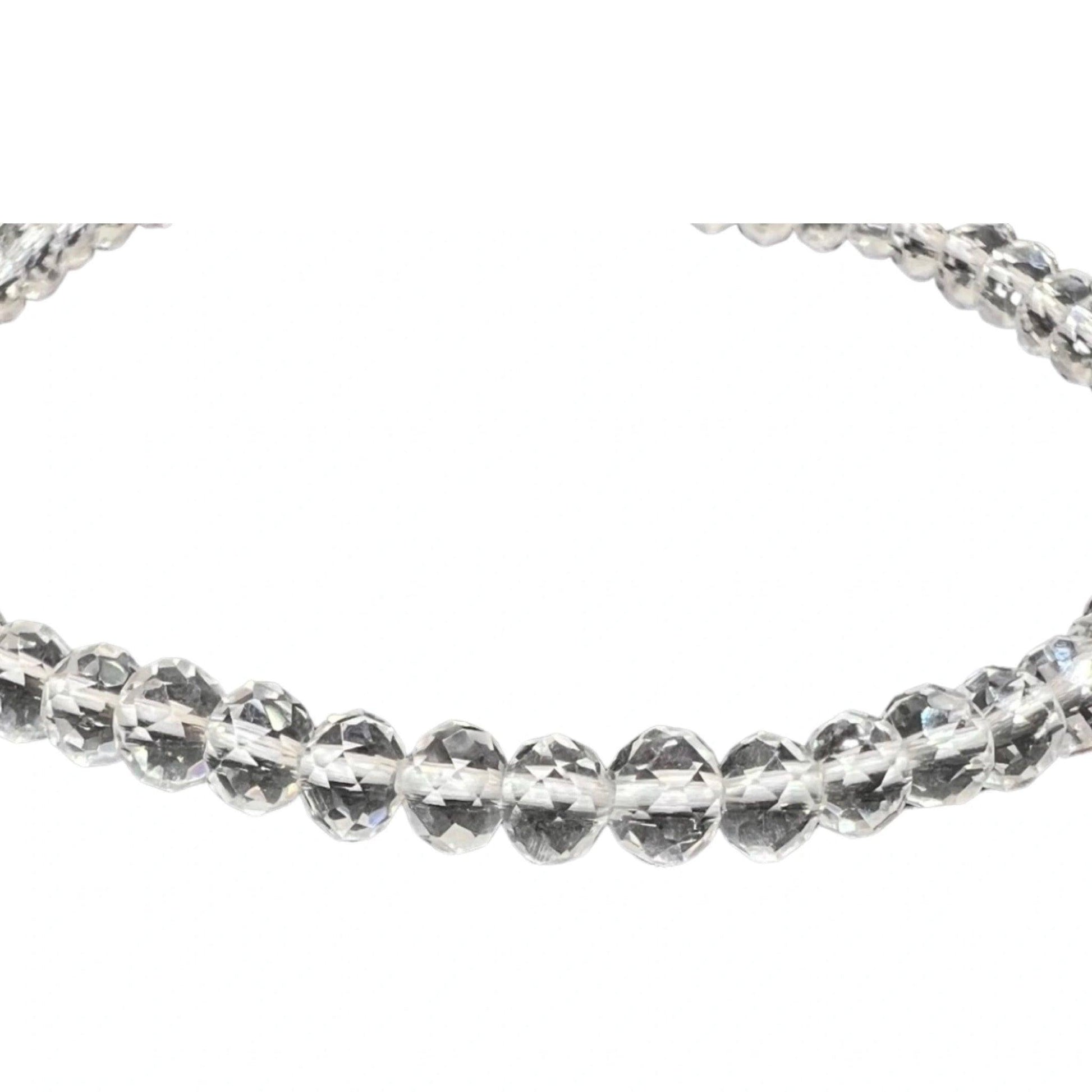 Faceted Clear Quartz Bead Bracelet in India - Aeora Rocks - AEORA ROCKS INDIA - Healing Crystals superstore