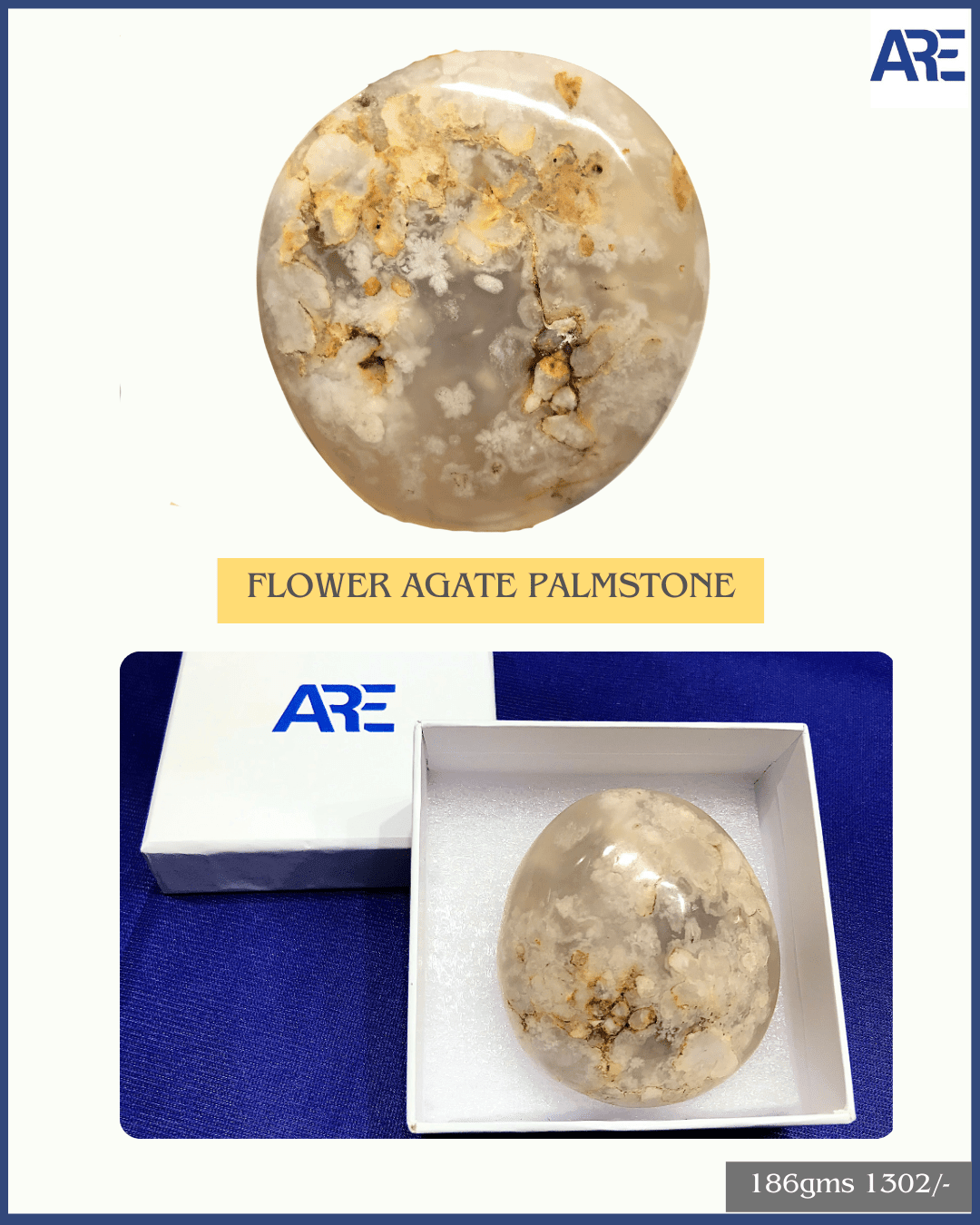 Flower Agate Palmstone - AEORA ROCKS INDIA - Healing Crystals superstore
