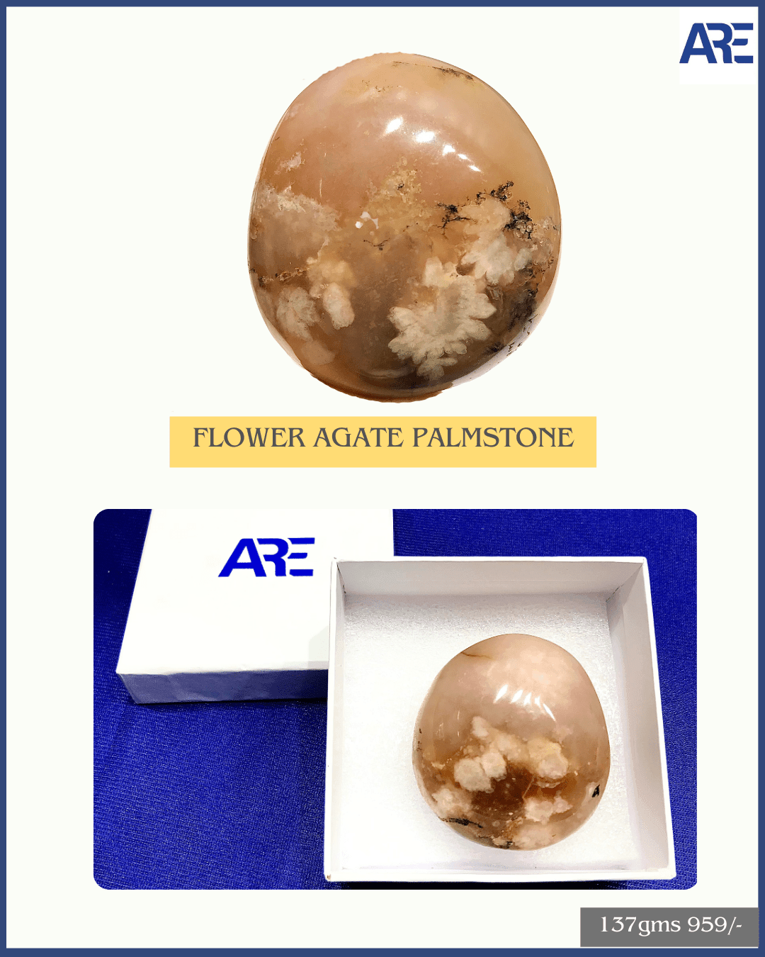 Flower Agate Palmstone - AEORA ROCKS INDIA - Healing Crystals superstore