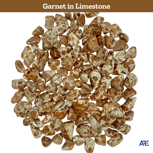 Garnet in Limestone Tumbled Stone - AEORA ROCKS INDIA - Healing Crystals superstore