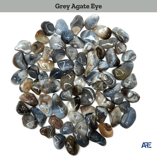 Grey Agate Eye Tumbled Stone - AEORA ROCKS INDIA - Healing Crystals superstore