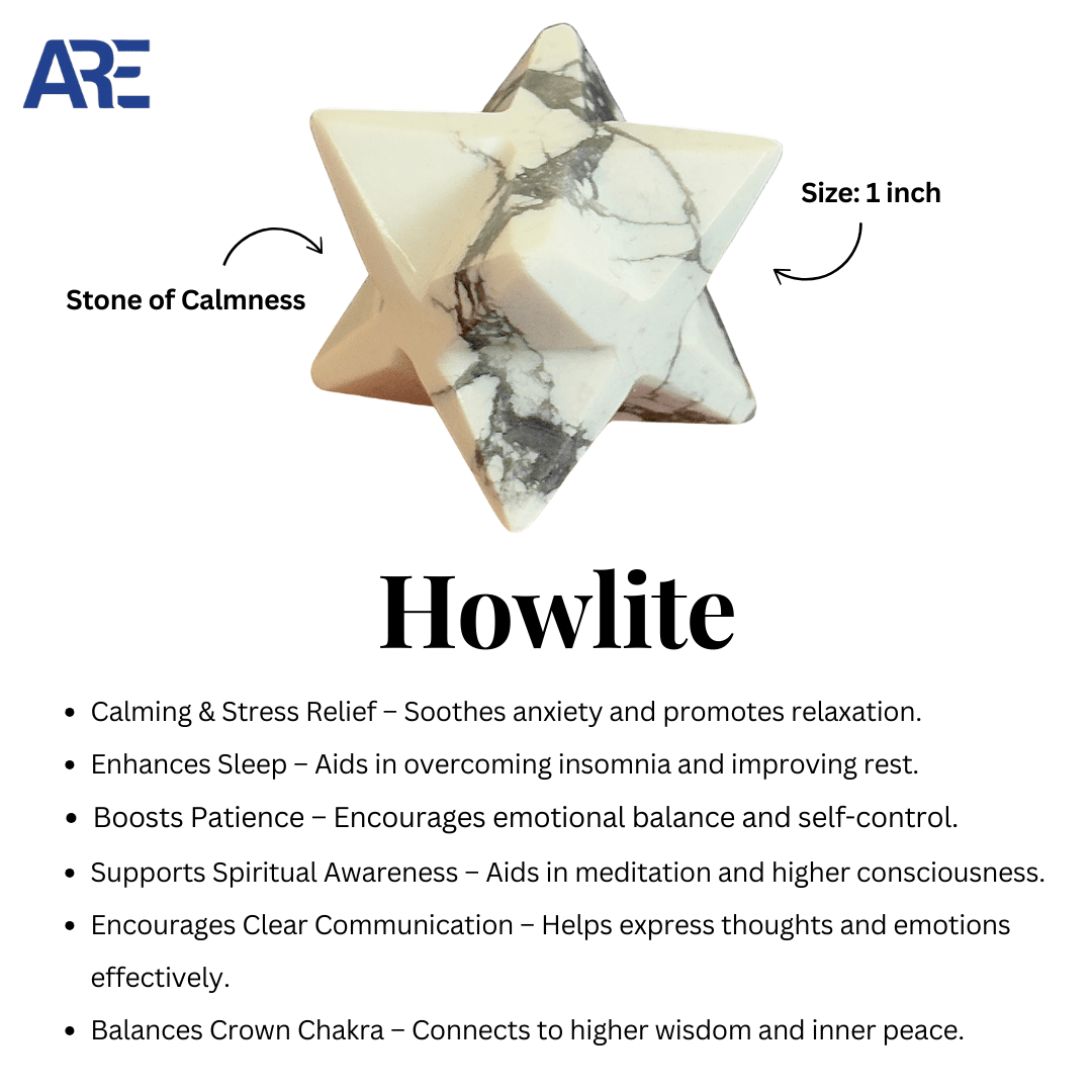 Howlite Merkaba - AEORA ROCKS INDIA - Healing Crystals superstore