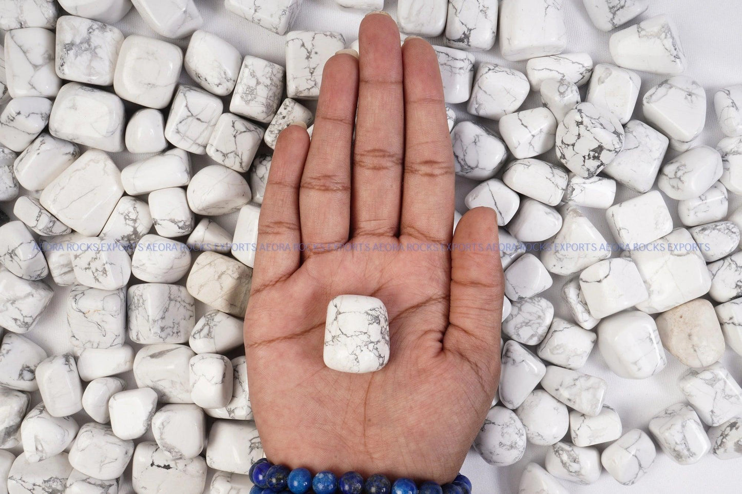Howlite Tumbled Stone - AEORA ROCKS INDIA - Healing Crystals superstore