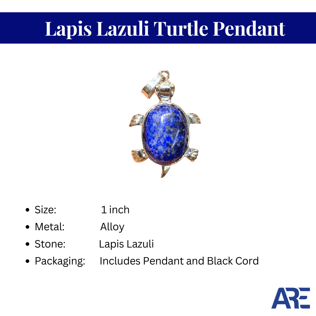 Lapis Lazuli Turtle Pendant - AEORA ROCKS INDIA - Healing Crystals superstore