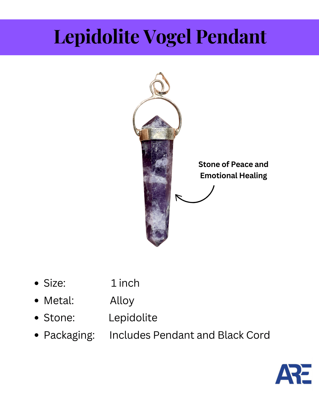 Lepidolite Vogel Pendant - AEORA ROCKS INDIA - Healing Crystals superstore