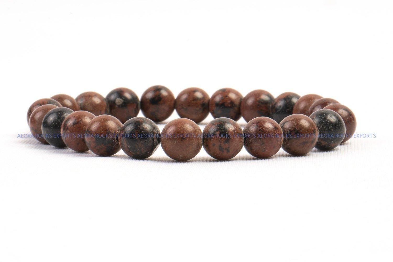 Mahogany Obsidian Bead Bracelet 8mm - AEORA ROCKS INDIA - Healing Crystals superstore