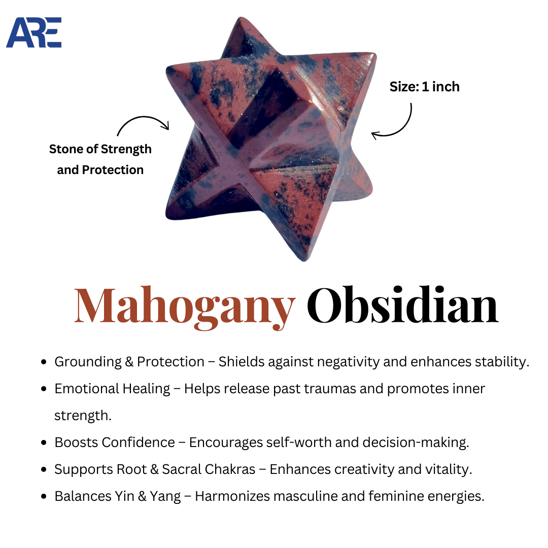 Mahogany Obsidian Merkaba - AEORA ROCKS INDIA - Healing Crystals superstore