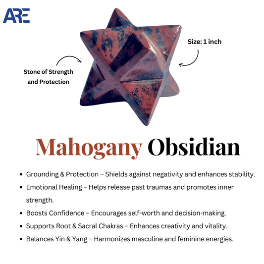 Mahogany Obsidian Merkaba - AEORA ROCKS INDIA - Healing Crystals superstore
