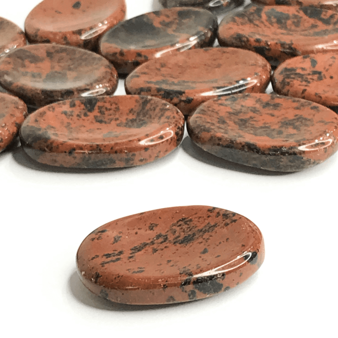 Mahogany Obsidian Worry Stone - AEORA ROCKS INDIA - Healing Crystals superstore