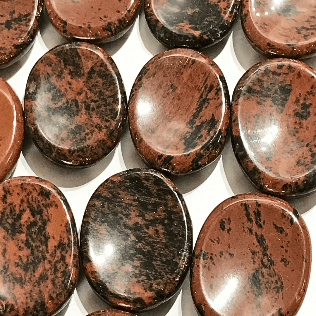 Mahogany Obsidian Worry Stone - AEORA ROCKS INDIA - Healing Crystals superstore
