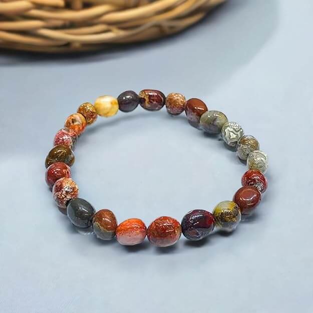 Mexican Lace Agate Tumbled Bracelet - AEORA ROCKS INDIA - Healing Crystals superstore
