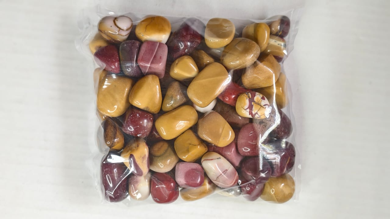 MOOKAITE JASPER TUMBLE STONES - 1KG