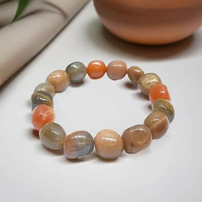 Multi Moonstone Tumbled Bracelet - AEORA ROCKS INDIA - Healing Crystals superstore
