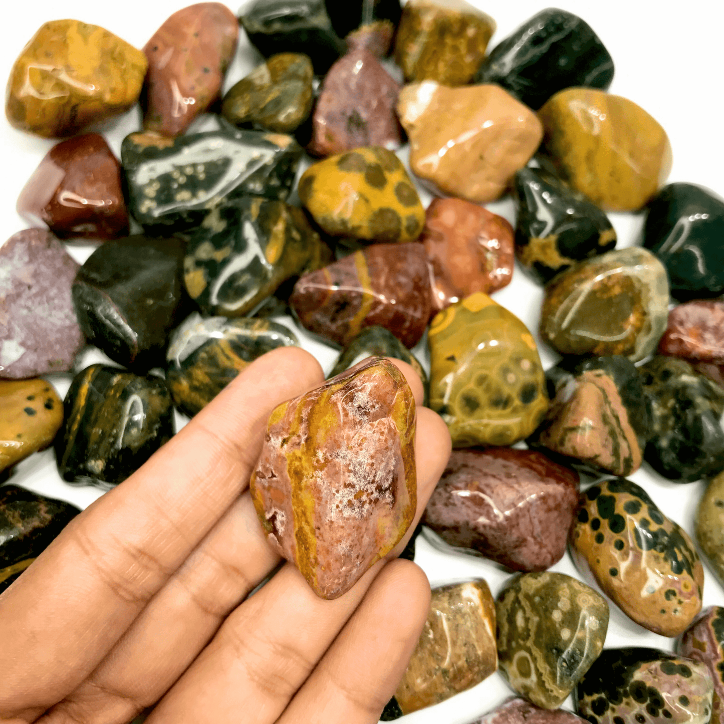 Ocean Jasper Tumbled Stone - AEORA ROCKS INDIA - Healing Crystals superstore