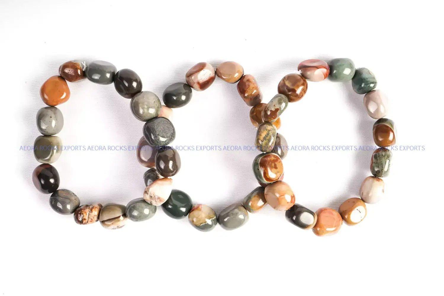 Polychrome Jasper Tumbled Bracelet - Aeora Rocks - AEORA ROCKS INDIA - Healing Crystals superstore