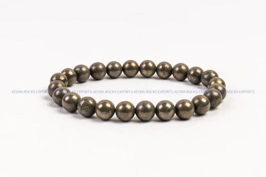 Pyrite Stone Healing Bracelet - 8MM - AEORA ROCKS INDIA - Healing Crystals superstore