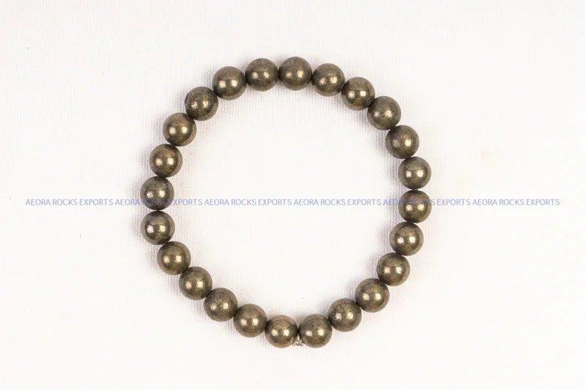 Pyrite Stone Healing Bracelet - 8MM - AEORA ROCKS INDIA - Healing Crystals superstore