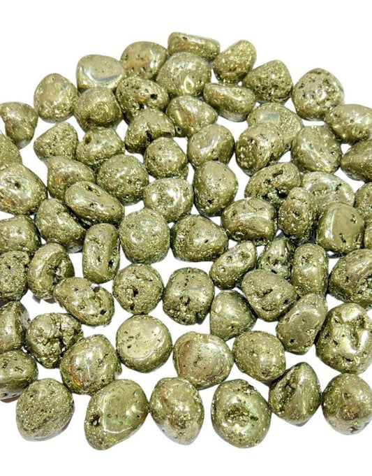 Pyrite with Druzy Tumbled Stones 100 grams pack in India - AEORA ROCKS INDIA - Healing Crystals superstore