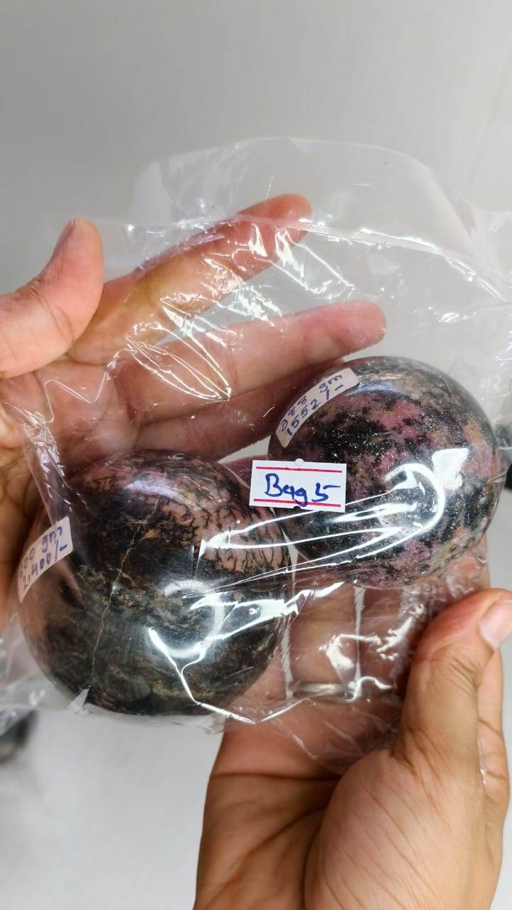 RHODONITE SPHERE BAG 5 - 1KG, 2 PCS