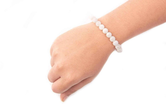 Rainbow Moonstone Bead Bracelet 8mm in India - Aeora Rocks