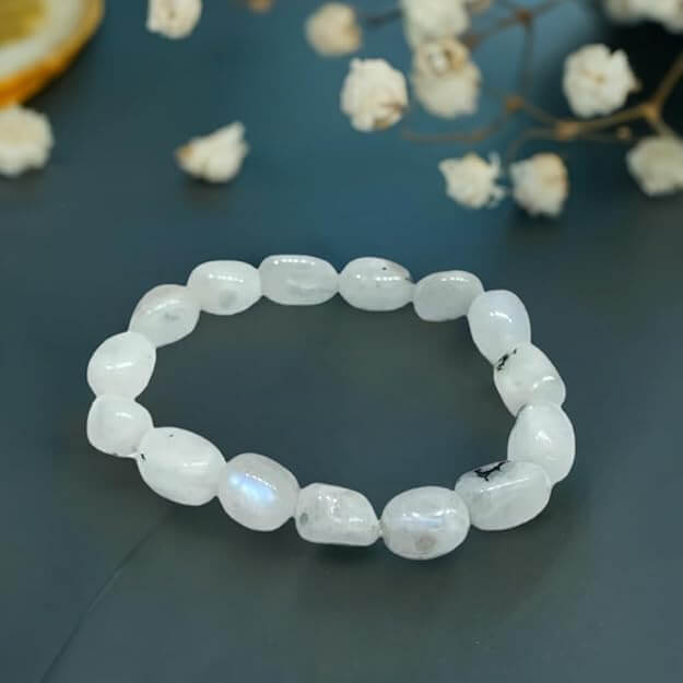 Rainbow Moonstone Tumbled Bracelet - AEORA ROCKS INDIA - Healing Crystals superstore