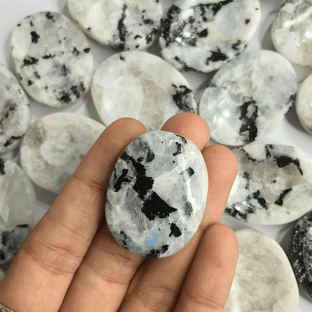Rainbow Mooonstone Worry Stone - AEORA ROCKS INDIA - Healing Crystals superstore