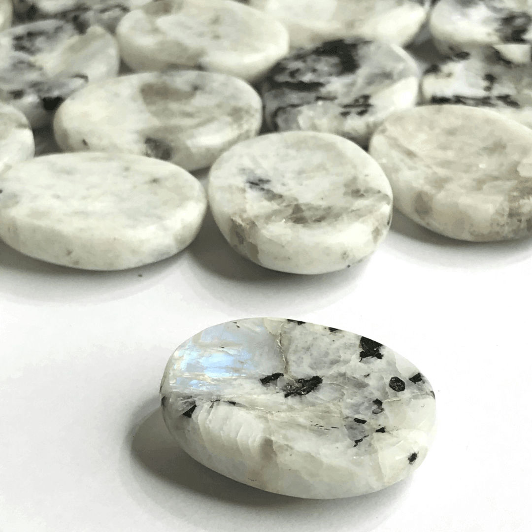 Rainbow Mooonstone Worry Stone - AEORA ROCKS INDIA - Healing Crystals superstore