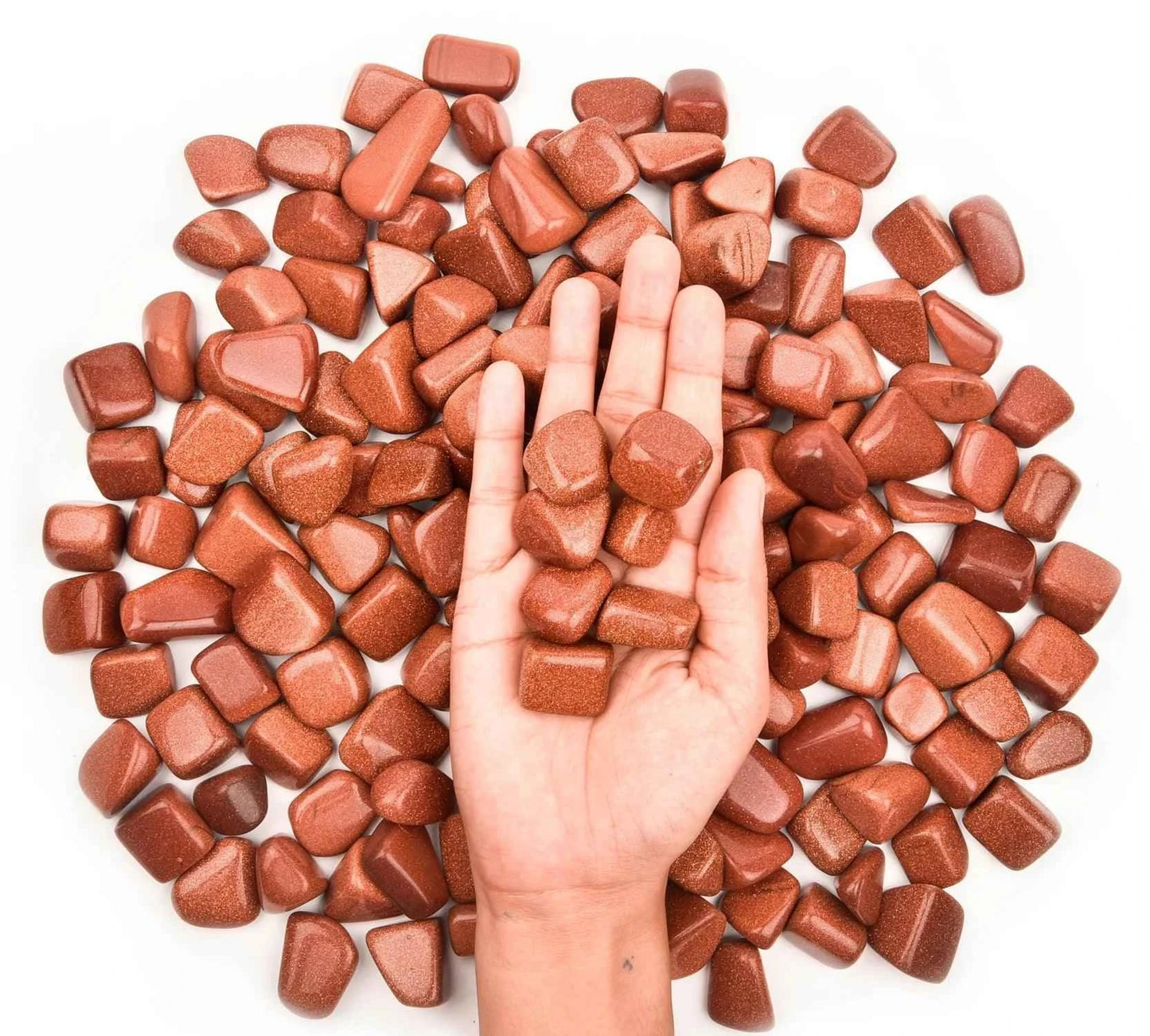 Red Goldstone Tumbled Stone in India - Aeora Rocks