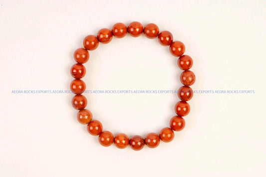 Red Jasper Bead Bracelet 8mm in India - Aeora Rocks