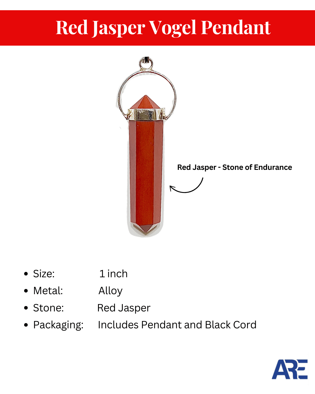 Red Jasper Vogel Pendant - AEORA ROCKS INDIA - Healing Crystals superstore