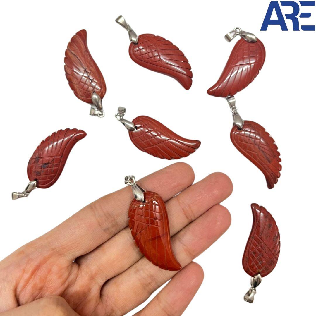 Red Jasper Wing Pendant - AEORA ROCKS INDIA - Healing Crystals superstore